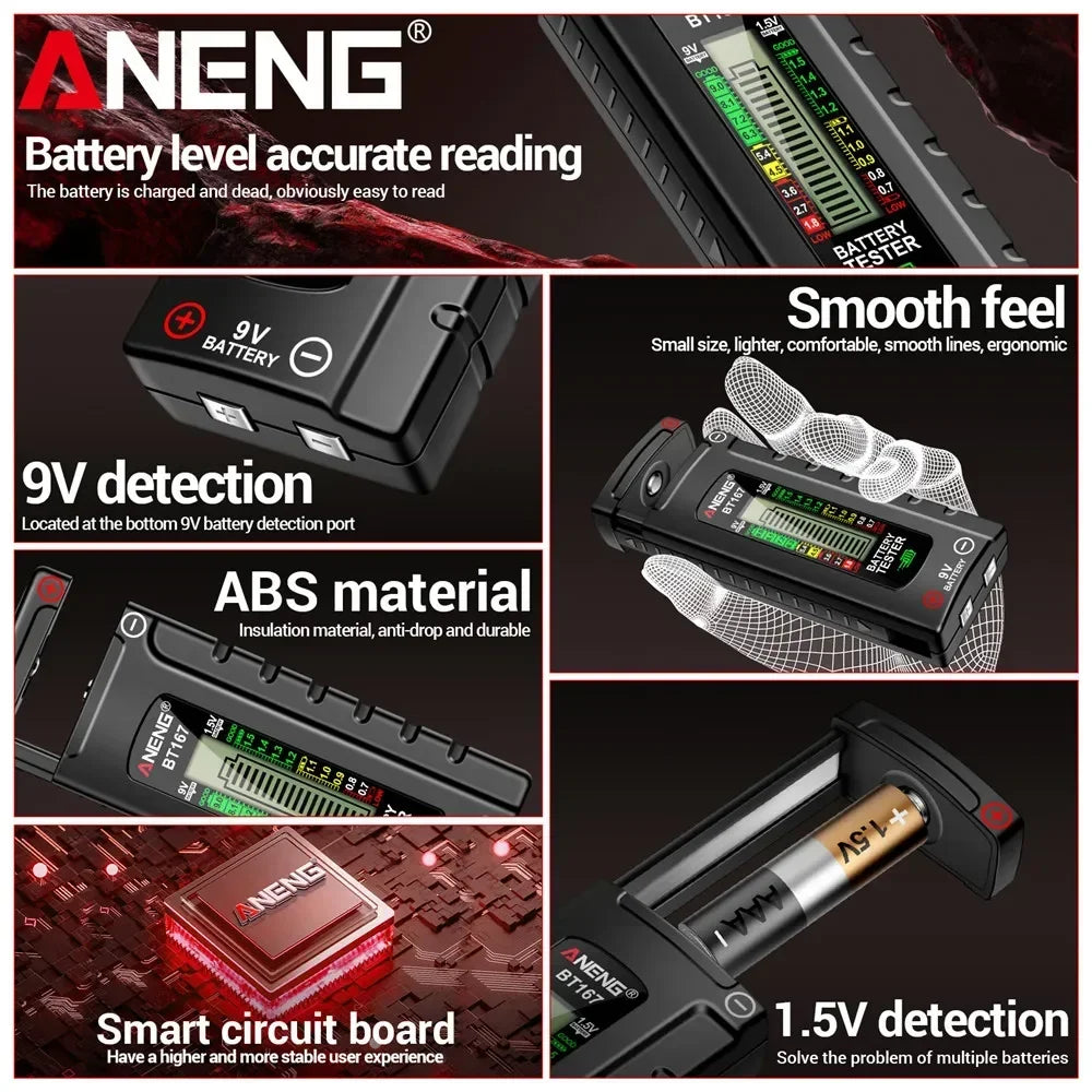 ANENG BT167 Tester Volt Test Checker Battery Detector Button Cell