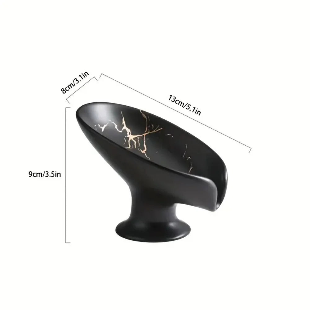 Ceramic Leay Shower Soap Holder Bathroom Suppliesaf Shape Box Water Zpaxo