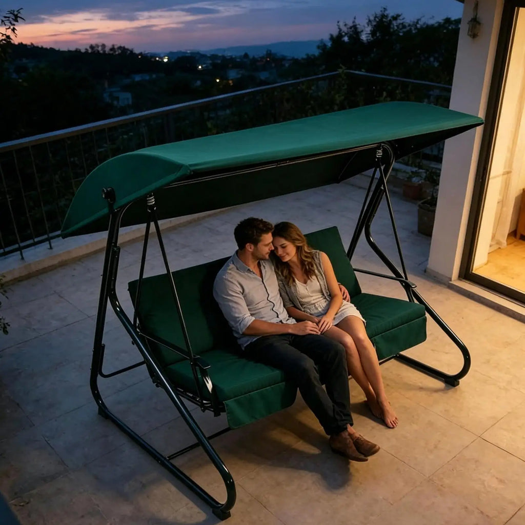 Swing Canopy Replacement Cover Waterproof UV-Resistant Hammock Shade Outdoor Patio Swing Canopy Replacement Top Cover for Porch Zpaxo