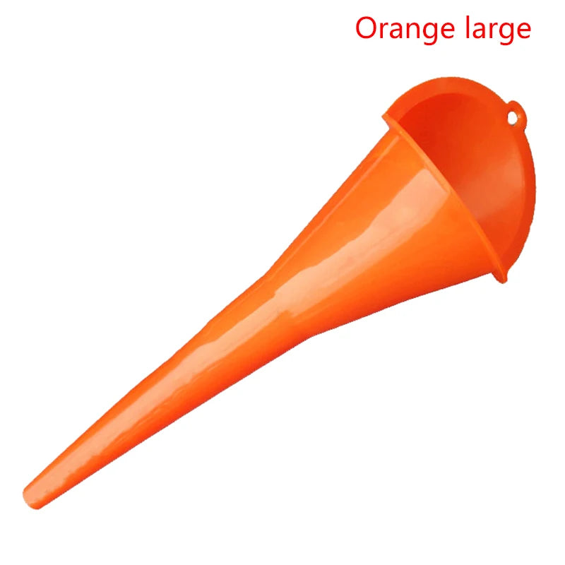CMCar Long Stem Funnel Gas Oil Fuel Filling Tools Anti-splash Plastic Zpaxo Orange large