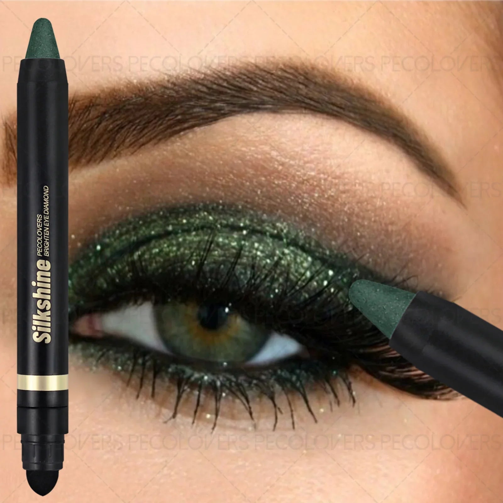 Metallic Dual-ended Eyeshadow Stick Pearlescent Matte Green Perfect