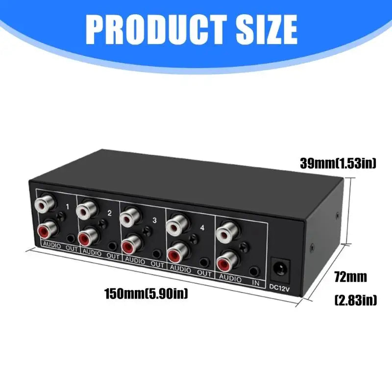 652F AV L R Audios Splitter Box 1 Input 4 Outputs Home Theater Studio Zpaxo