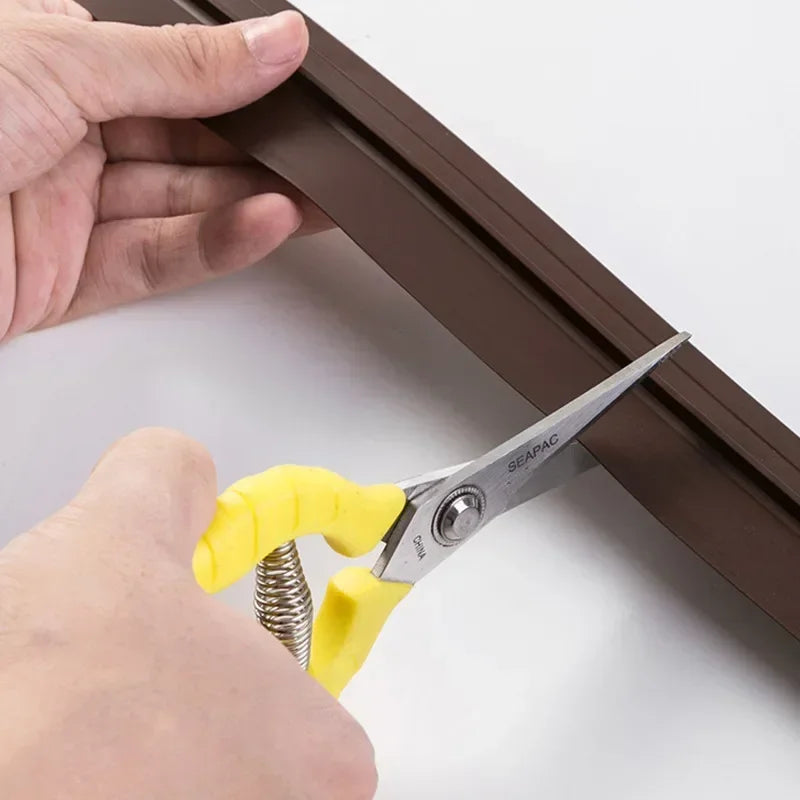Hot 90x4cm Waterproof Door Sealing Strips Plastic Self-Adhesive Solid Color Door Bottom Seal for Soundproof Insect Windproof Zpaxo Coffee