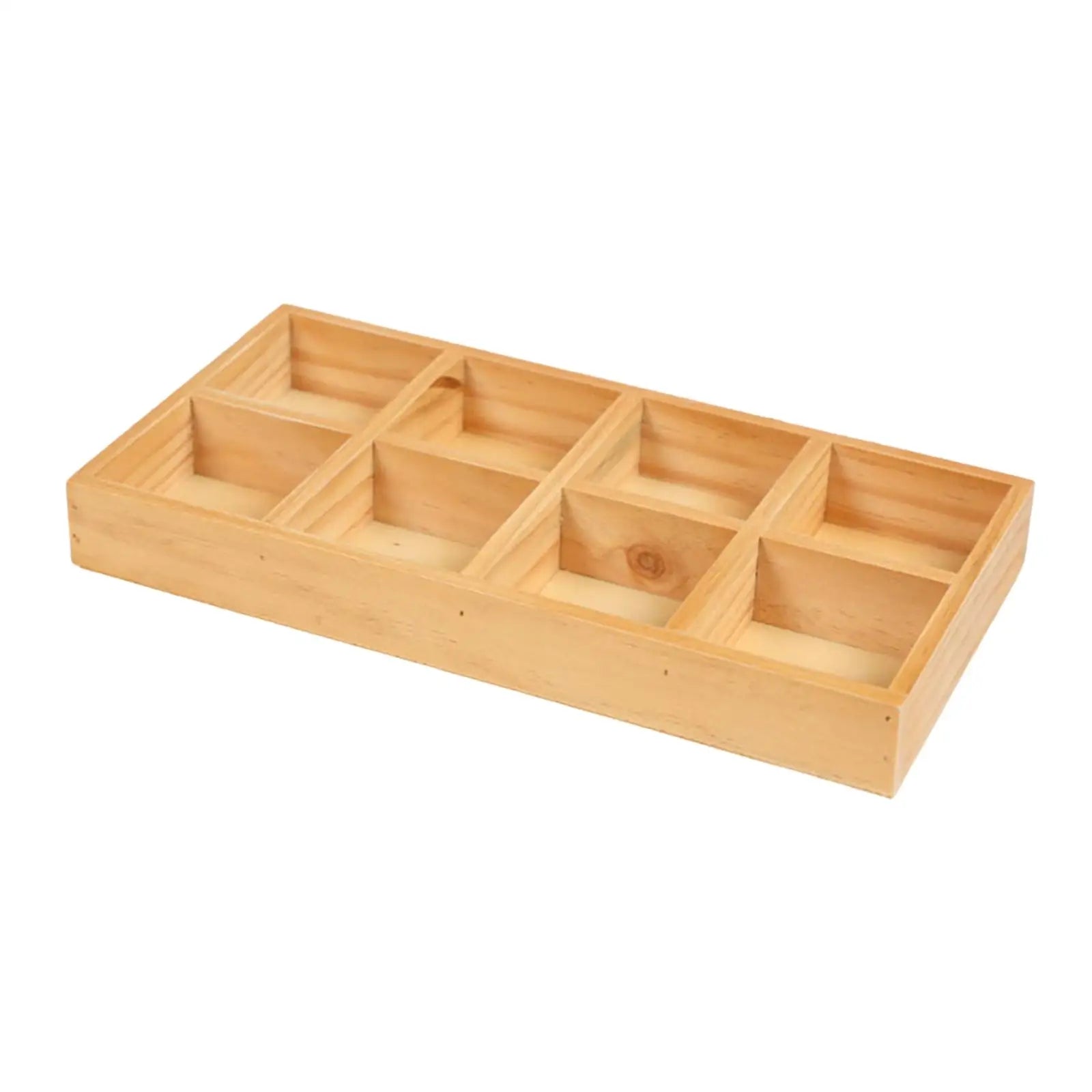 8-Grid Wooden Divided Storage Box – Jewelry & Flowerpot Tray Wooden Storage Organizer Zpaxo Wood