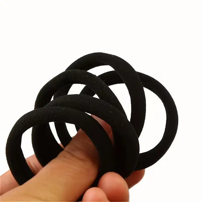 50pcs Black Elastic Hair Ties – Seamless Design, Gentle on Hair, Easy to Use, Everyday Essentials Zpaxo