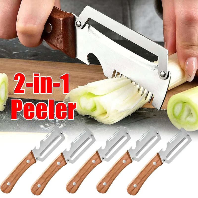 2-in-1 Multi-function Scallion Cutter Bottle Opener Kitchen Vegetable