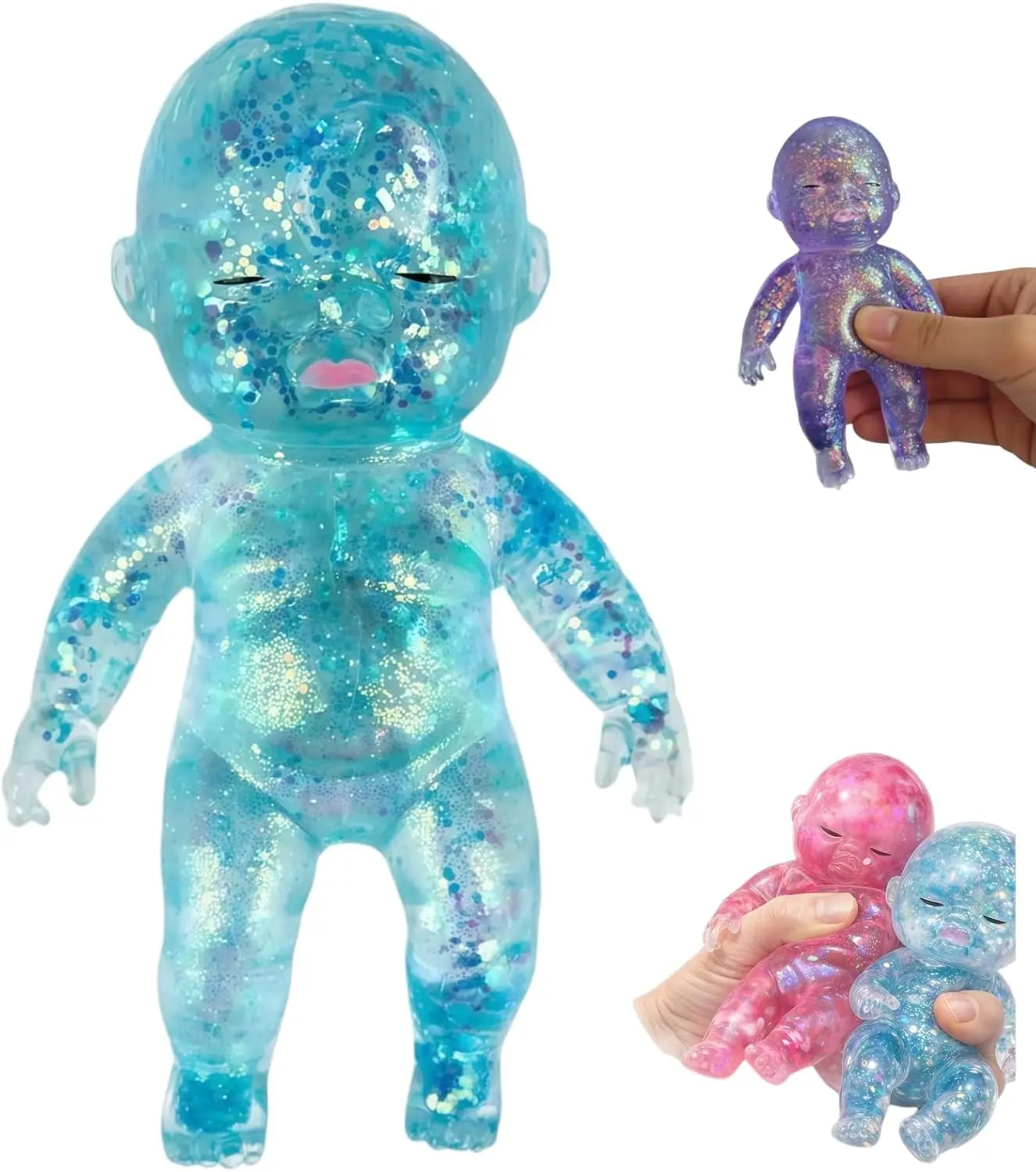 Glitter Silicone Squishy Fidget Toy – Slow Rebound Sensory Squeeze