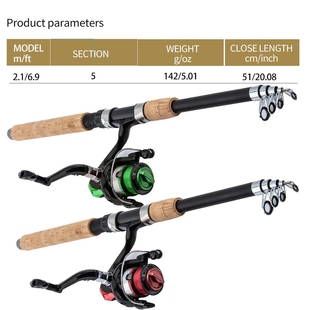 Telescopic Fishing Rod Set – Carbon Fiber Sea & Freshwater