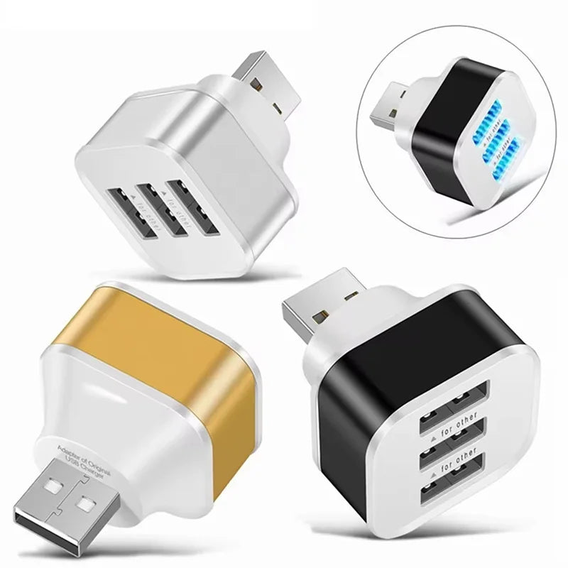 3 Port USB Slots Adaptor Extender USB2 0 1 Multple Interface Splitter