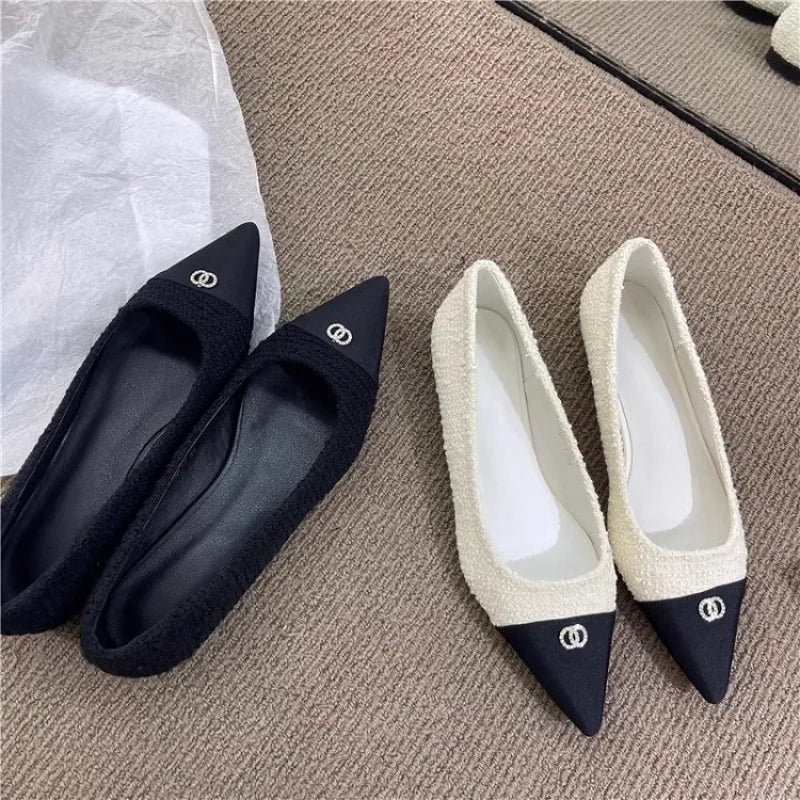 Flat Shoes for Women Spring and Autumn 2025 New Pointed Toe Shallow Mouth Women's Shoes Ladies Loafers Plus Size 42 43 44 Zpaxo