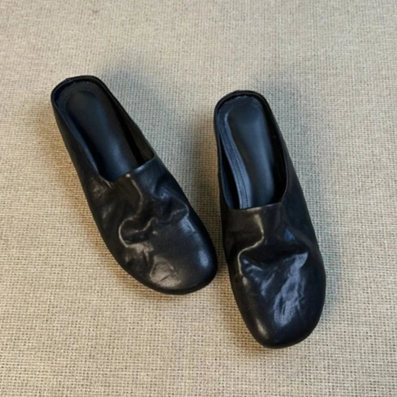 Women's Fish Mouth Closed Toe Solid Vintage Comfortable Slippers Zpaxo