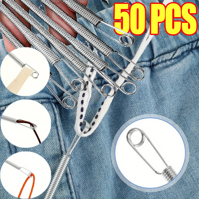 Spring Drawstring Threader Clip Rope Threading Tool Bendable Drawstring Thread Multi Functional DIY Sewing Accessories Zpaxo