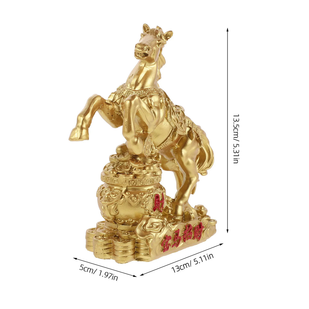 Resin Horse Ornament 13 5x13x5cm Standing Statue Lunar Year