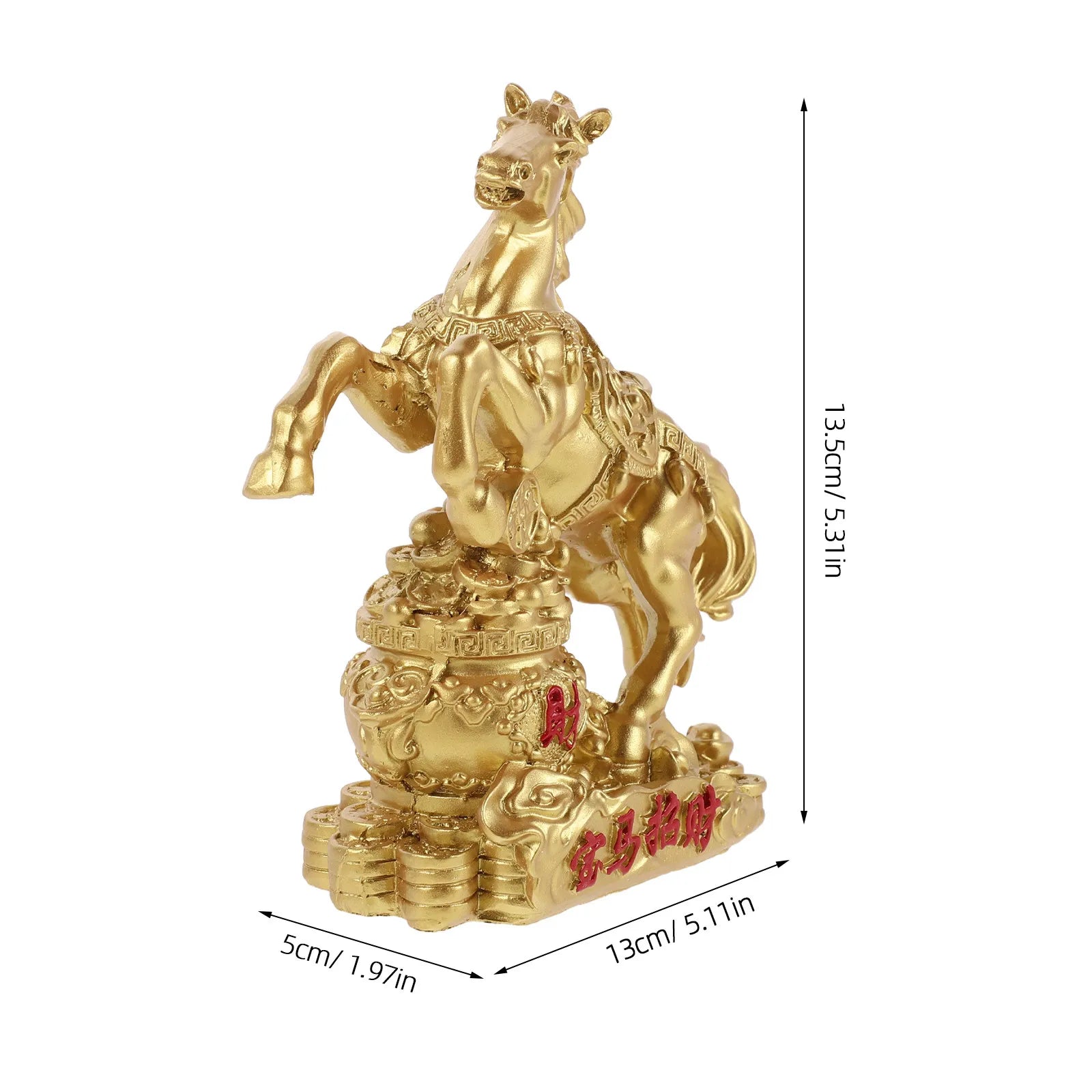 Resin Horse Ornament 13 5x13x5cm Standing Statue Lunar Year