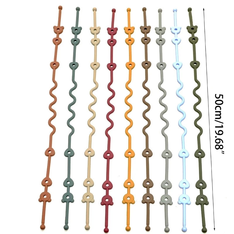 Baby Pacifier Chain with Silicone Holder Silicone Pacifier Clip Safety Straps Stroller & Highchair Accessories Durable X90C Zpaxo