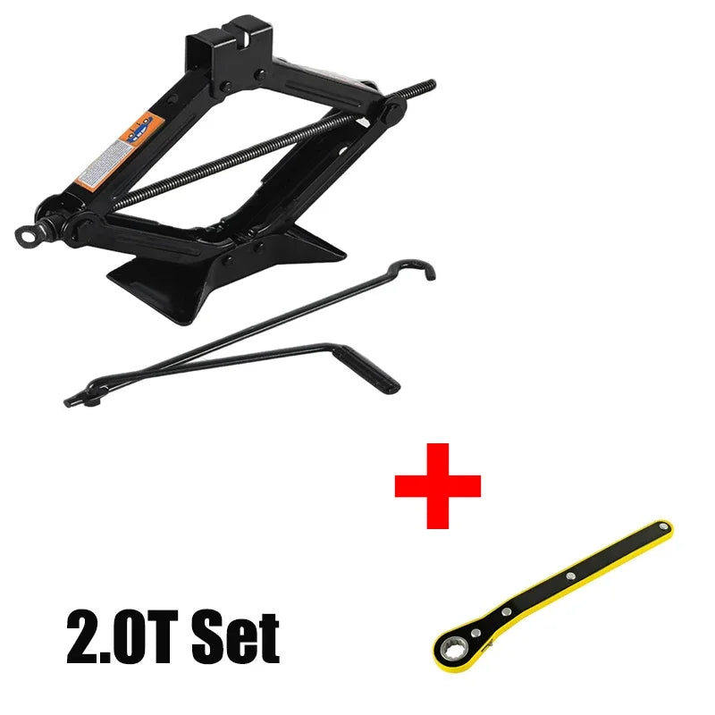 Portable Hand Crank Scissor Jack 0.8T–2T | Car SUV Tire Change