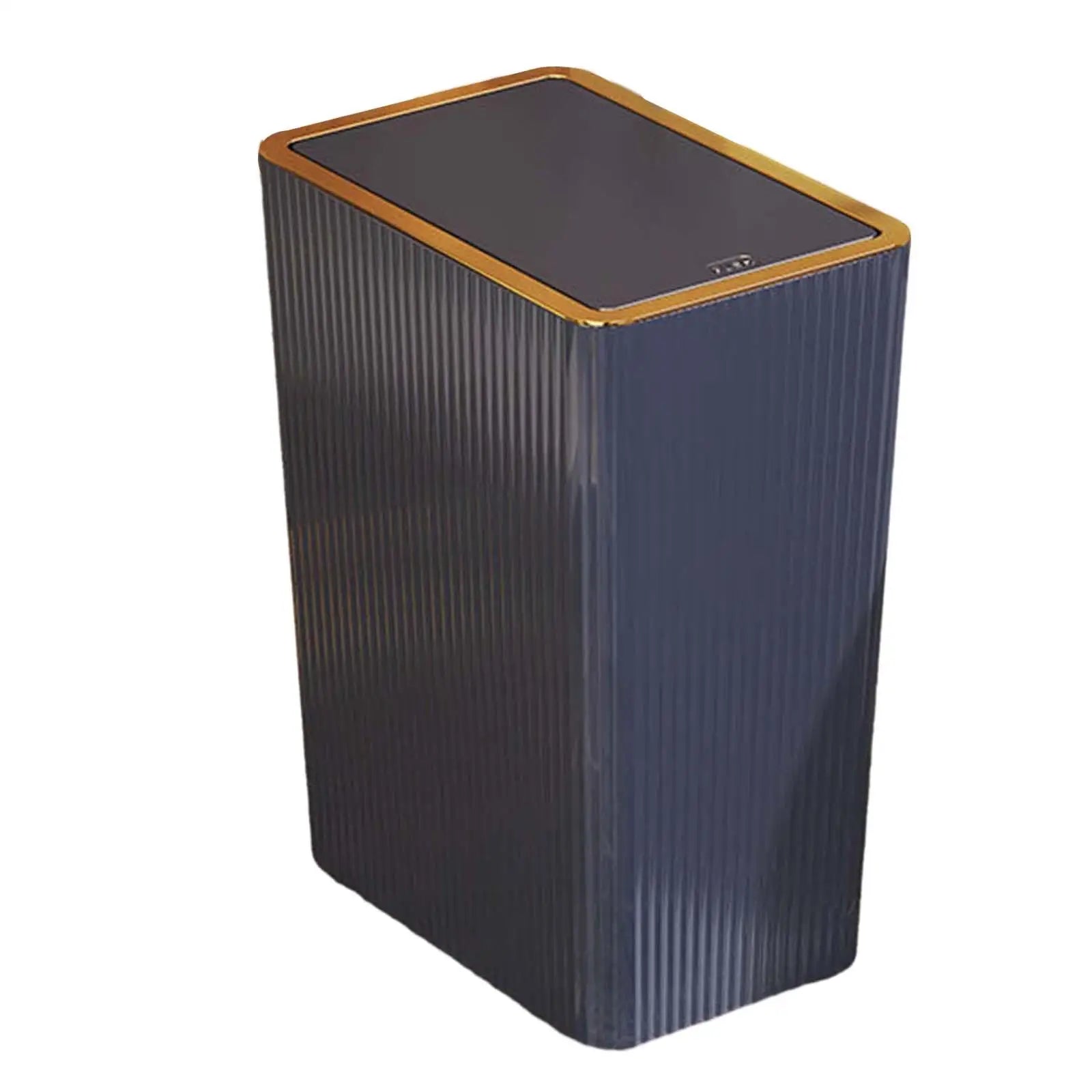 Kitchen Wastebasket with Press Type Lid Rubbish Container Slim Narrow Garbage Can for Sunroom Garage Study Living Zpaxo 15L Blue