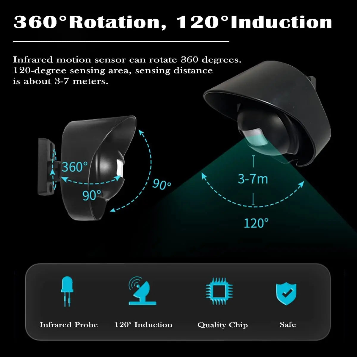 AC 110‑240V Wireless Driveway Alarm, Outdoor Waterproof Motion Detectors Security Alert Inductive Wireless Sensor Door Bell Zpaxo