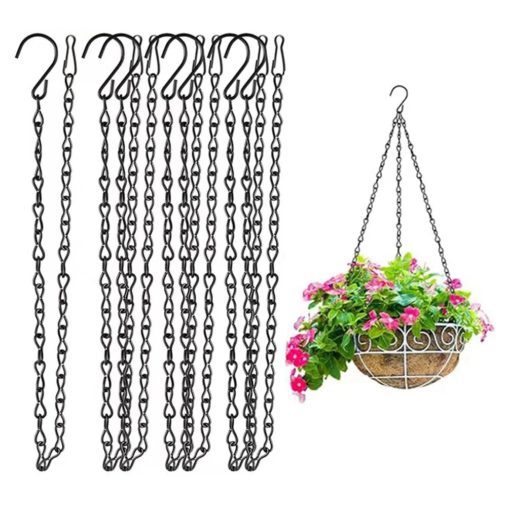 2/4/6/10Pcs Black Hanging Chains with Hooks for Hanging Bird Feeders Basket Billboards Lanterns Wind Chimes Home Garden Decor Zpaxo