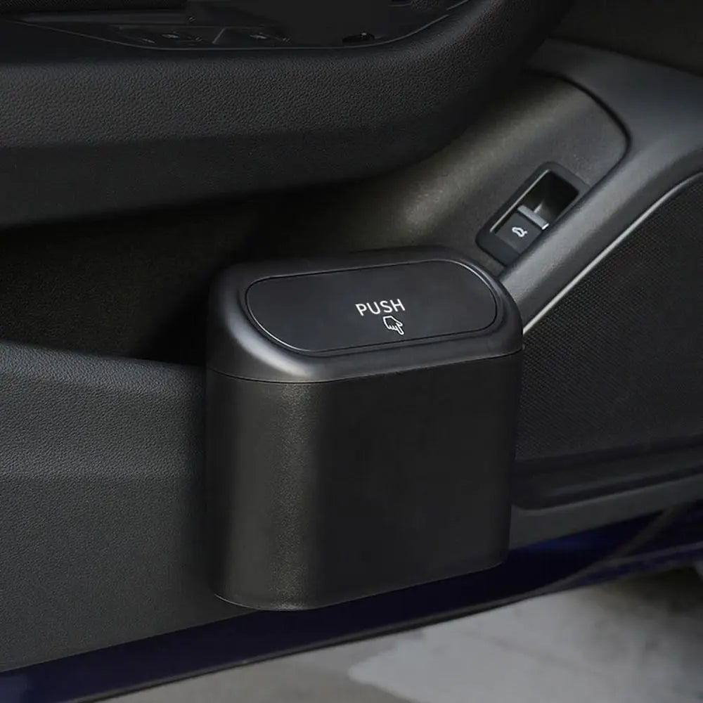 Easy To Install Hanging Car Trash Bin Leak Resistant Waterproof Vehicle Dust Case Lid Storage Box Auto Rubbish Can Pressing Type Zpaxo