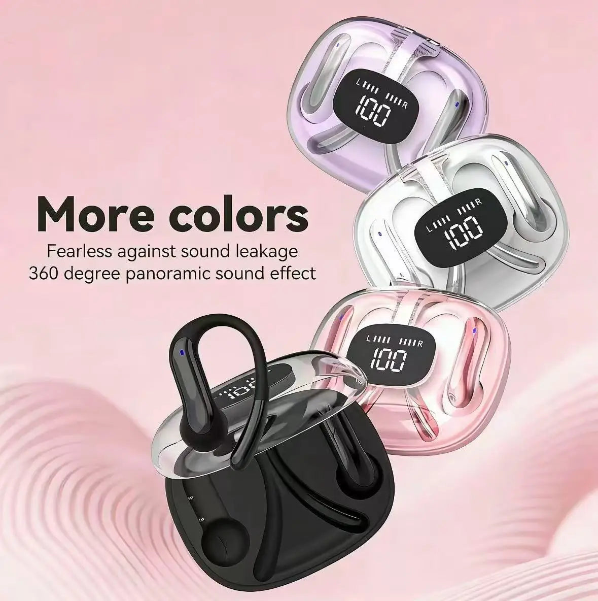 Open Bluetooth Earphones Ear Earbuds 12 Hour Playback Support