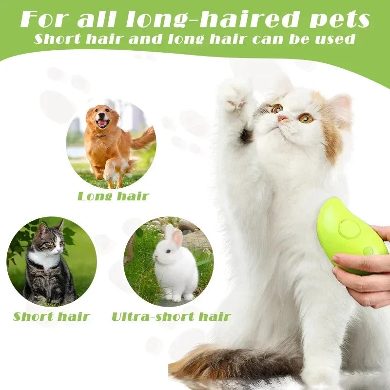 Steam Brush Scratcher for Cats Steam 3 in 1 Pet Brush Cat Steam Brush Comb Dog Brushes Electric Spray Cat Brushes Massage Comb Zpaxo