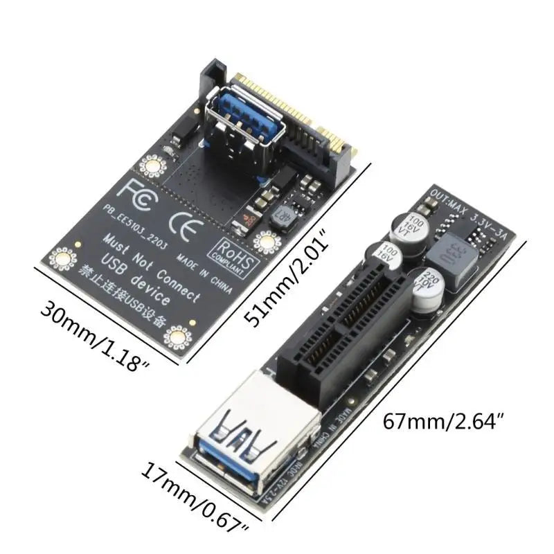 652F Expansion Card Graphics Cards PCIE Connector Extender MINI PCI-E to PCI-E Card Extension Port Adapter Replacement Zpaxo
