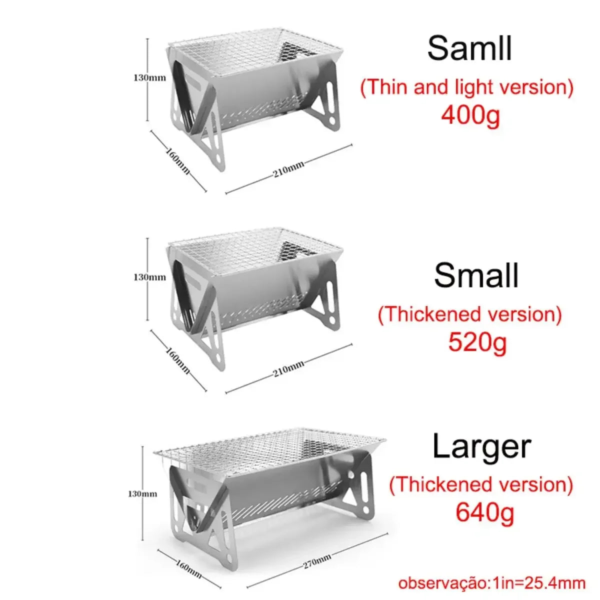 Portable Stainless Steel Camping BBQ Grill Rack & Firewood Stove Camping Grill Rack Zpaxo