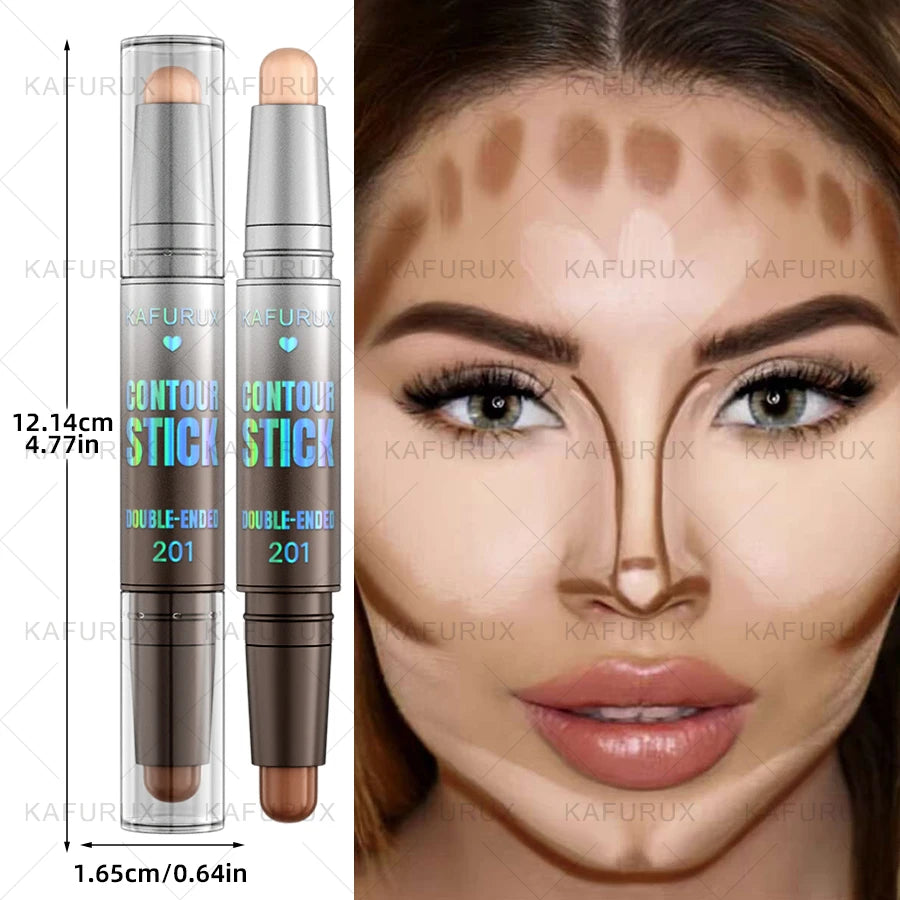 Dual-ended Contour Stick Facial Foundation Concealer Waterproof Dark