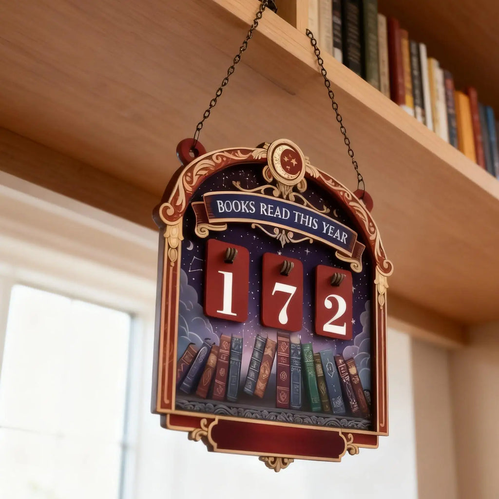 Wooden Books Read Sign Tabletop Decoration 30 Number Plates Reading