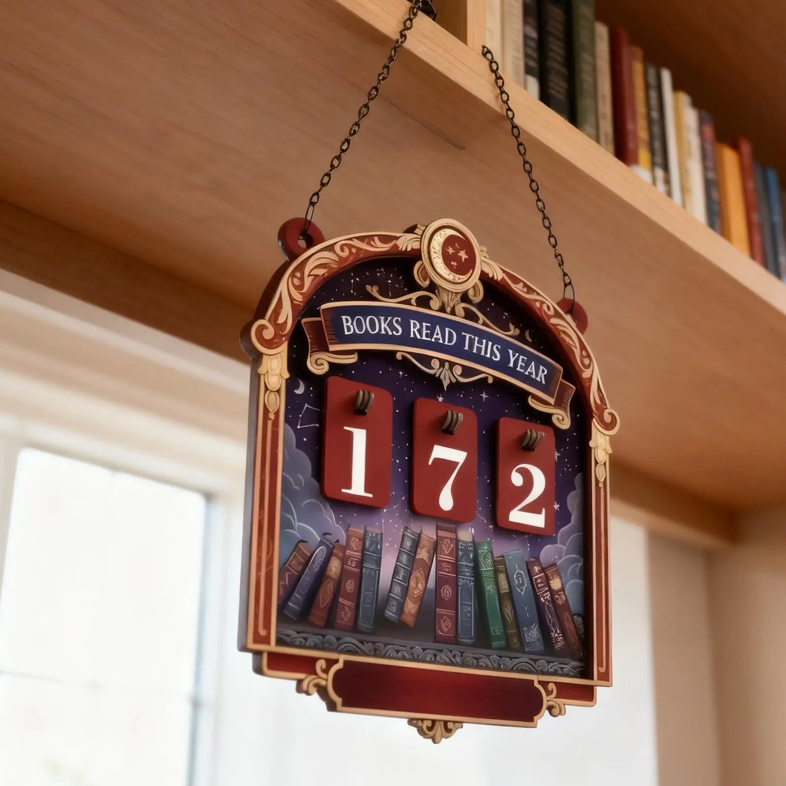 Wooden Books Read Sign Tabletop Decoration 30 Number Plates Reading