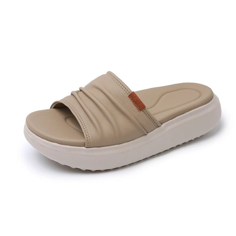 2025 Women Comfortable Elegant Slippers Slip-on Thick Heel