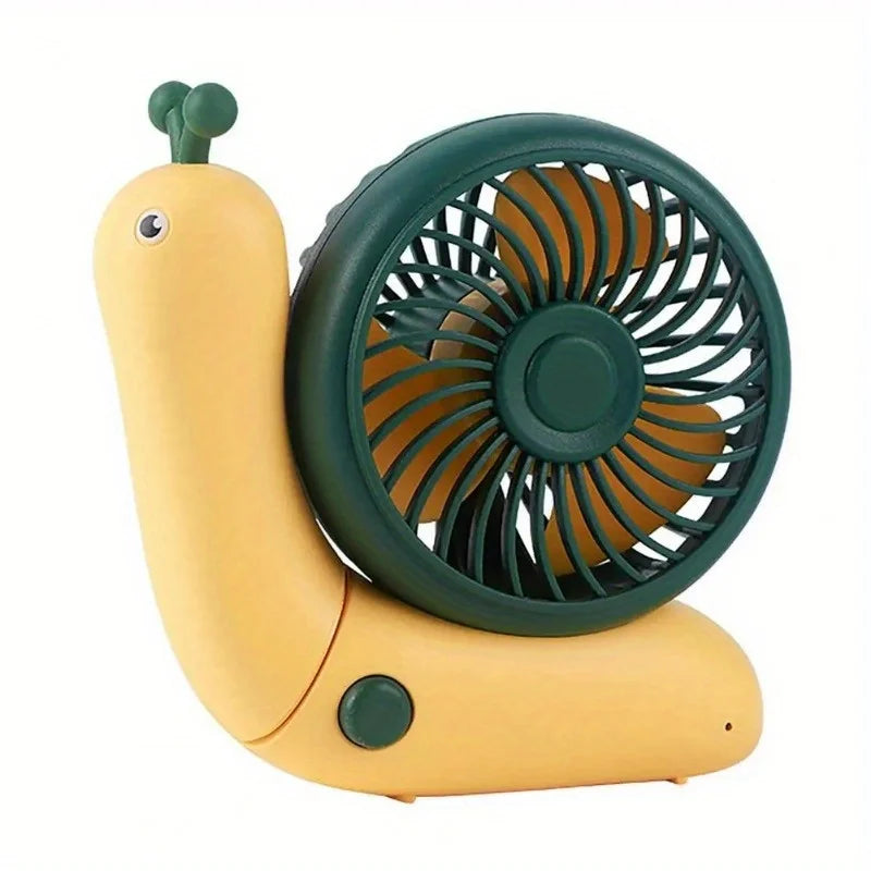 Creative Portable Mini Fan Silent Strong Wind Foldable Cartoon Snail
