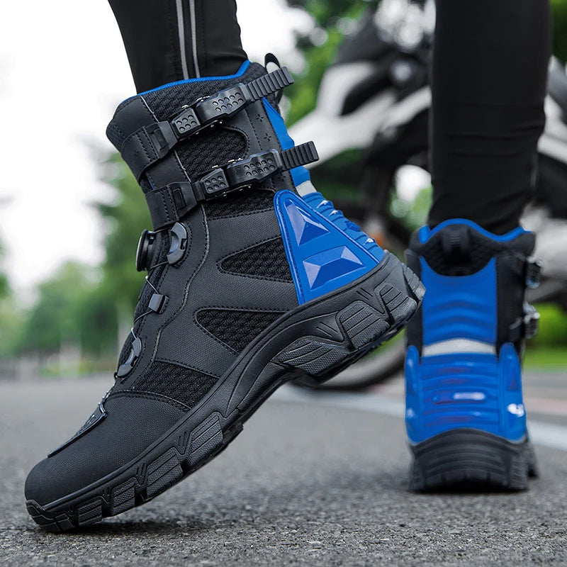 Lexsan Motorcycle Boots Men Leather Motos Breathable Anti Slip
