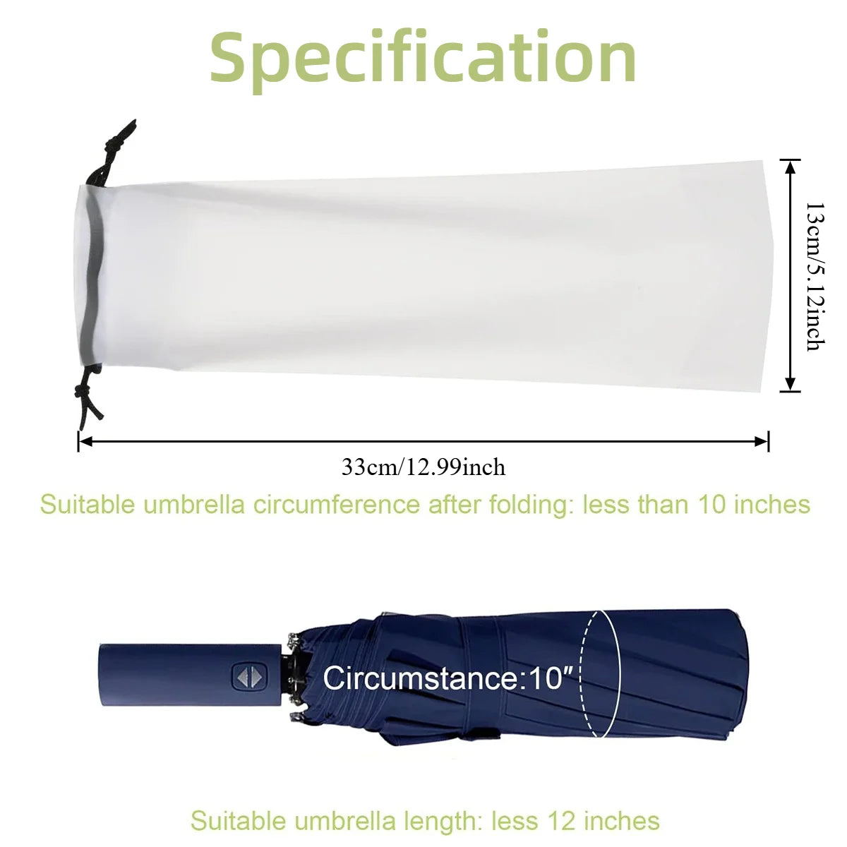 Wet Umbrella Bag – Leak-Proof Drawstring Sleeve for Travel
