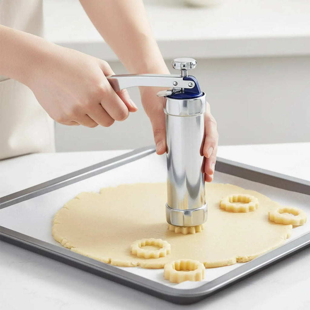 Cookie Press Stainless Steel Biscuits Baking Supplies Cookie Baking Gadgets for Christmas Holiday Parties Home Dormitory Zpaxo