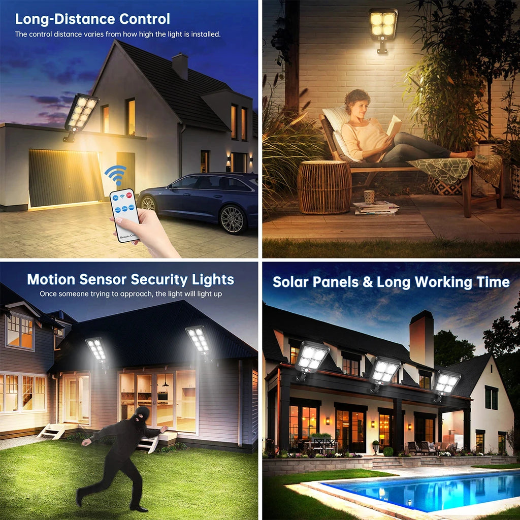 Solar Street LED Light IP65 Waterproof Outdoor Motion Sensor Lights Zpaxo