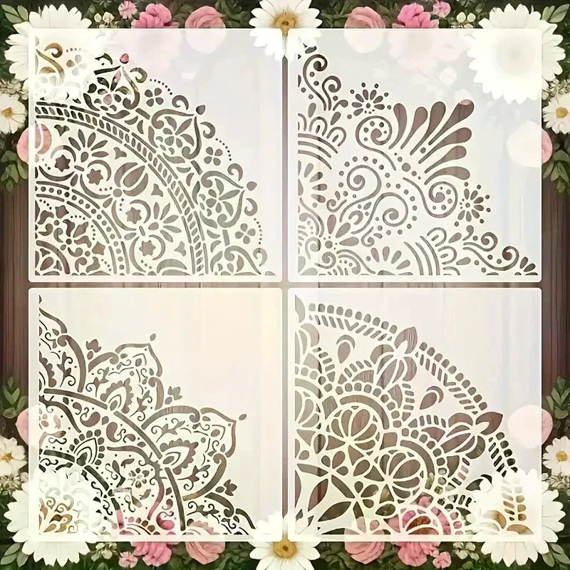 Large Mandala Stencils Reusable PET Painting Templates For Wall, Floor, Furniture, Fabric, Canvas, Wooden Decor Home Decor Zpaxo