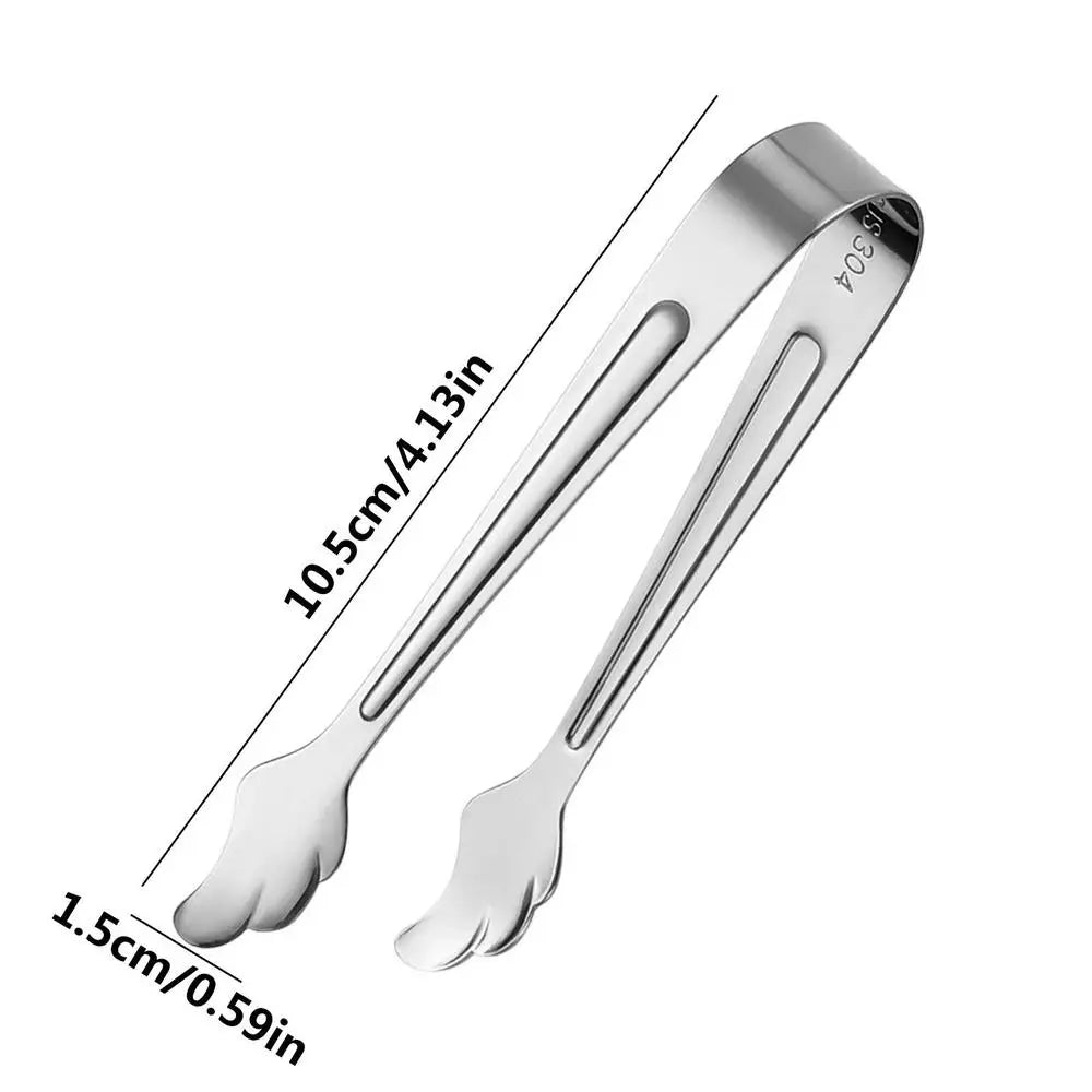 Small Tongs Sturdy Practical Small Kitchen Tiny Mini Ice Sugar Tongs Kitchen for Bar Barbecue Cocktail Party Restaurant Zpaxo Silver