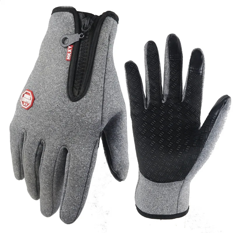Hot Winter Gloves For Men Women Touchscreen Warm Outdoor Cycling Driving Motorcycle Cold Gloves Windproof Non-Slip Womens Gloves Zpaxo Gray M