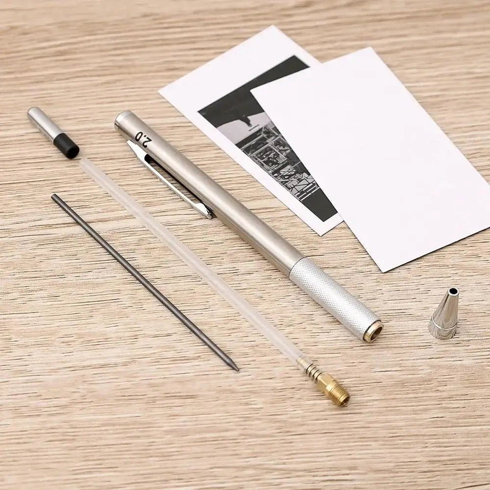 Metal Mechanical Pencil 0 3 5 7 9 1 Lead Refill Art Automatic