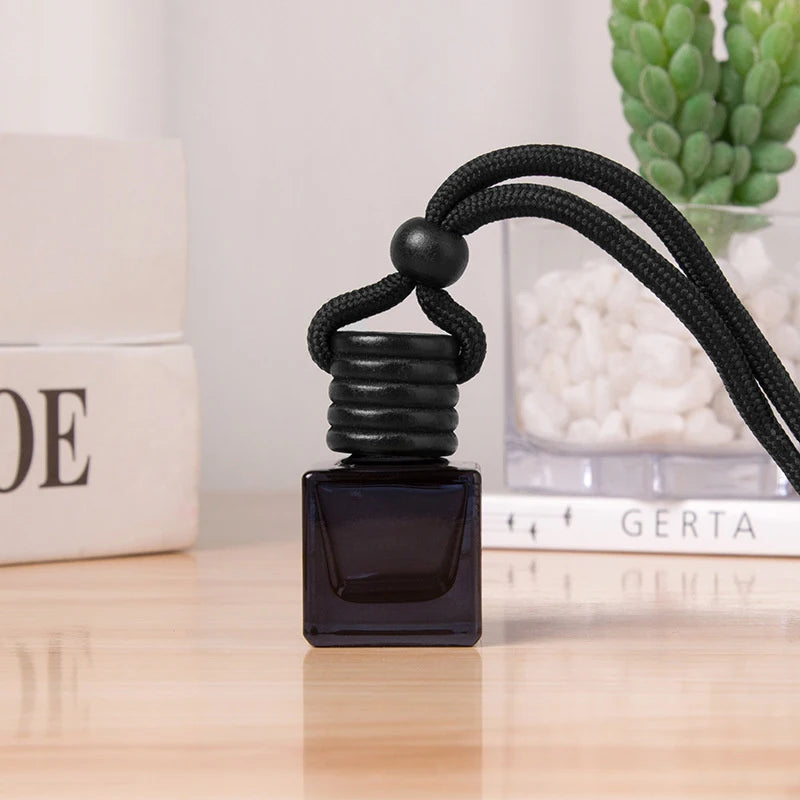 CM1Psc Black Cap Dyed Square Empty Bottle Car Essential Oil Diffuser Zpaxo A2