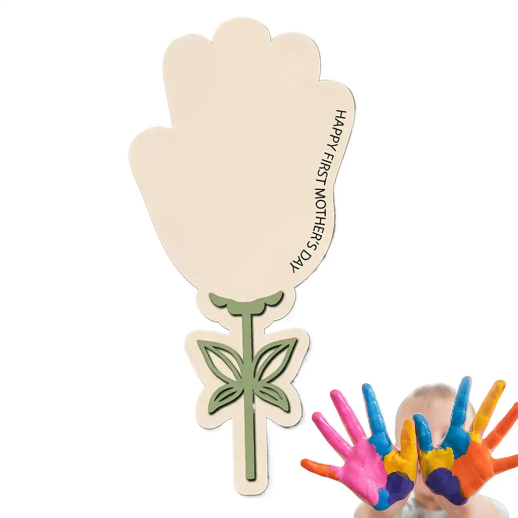 DIY Handprint Flower Craft Wooden Art Keepsake Sign Grandmother Women