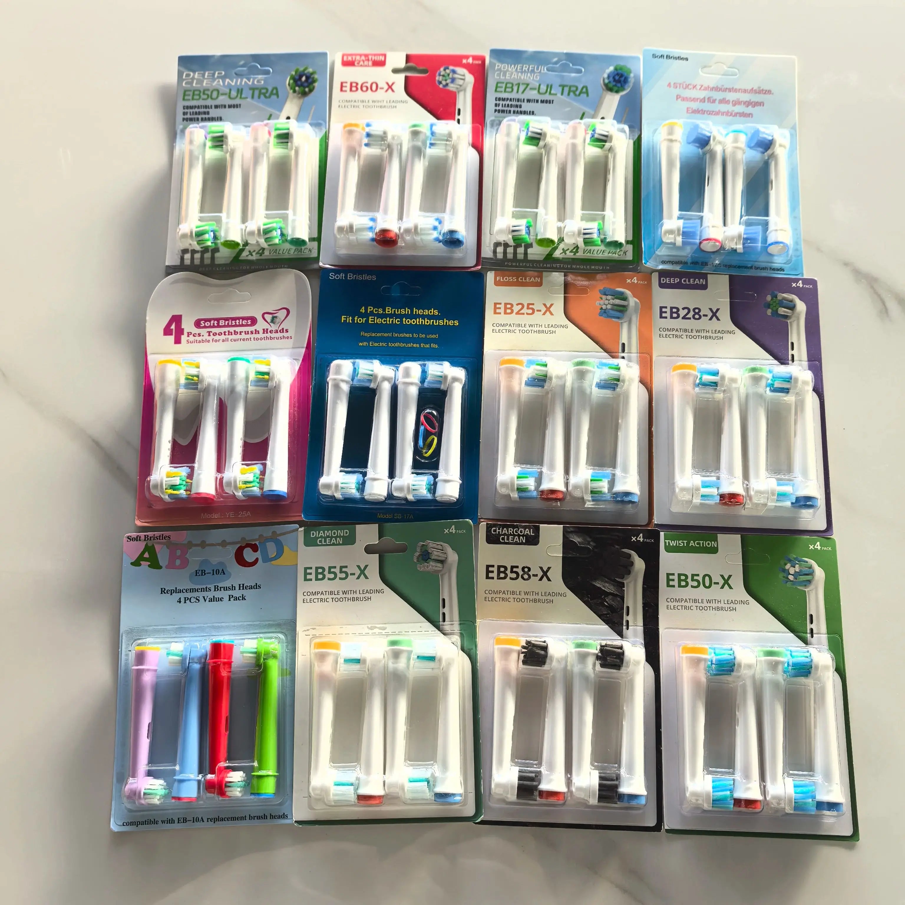 12types Toothbrush Heads Replacement For Oral B PRO Models 600 650 670 2000 2500 2900 3000 3500 3900 Soft Bristles Health Care Zpaxo