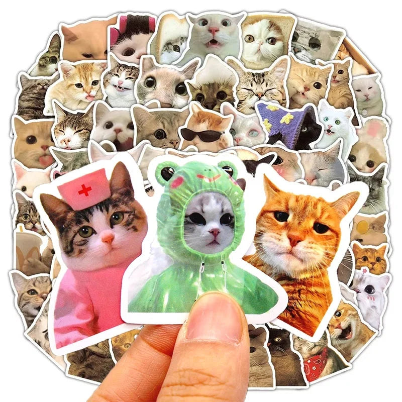 10-100Pcs Funny Cat Stickers DIY Scrapbooking School Supplies Children Stationery Decoration For DIY Decoration Gifts Kit Set Zpaxo