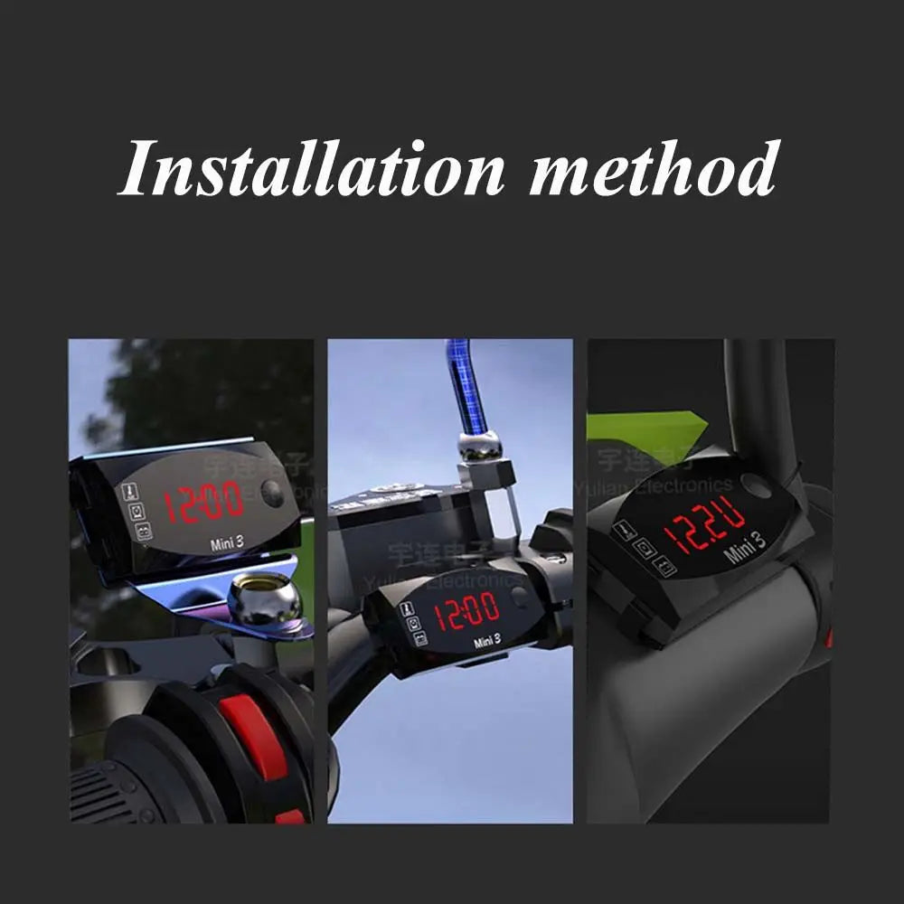 Universal Waterproof ABS Digital Display IP67 LED Watch Voltmeter Zpaxo