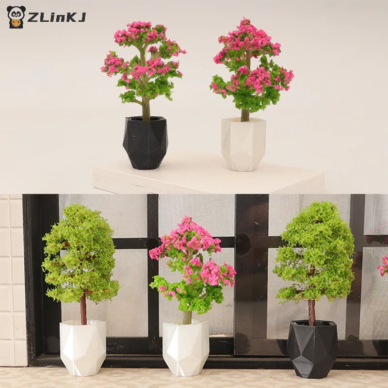 ▶1/12 Dollhouse Simulation Plant Potted Model Mini Home Decoration Dolls House Micro Garden Landscape Ornaments Zpaxo