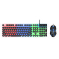 104 Keys Wired Keyboard Wired Keyboard and Mouse Combo Colorful LED Backlit Gaming USB Keyboards with Gaming Mouse Zpaxo black