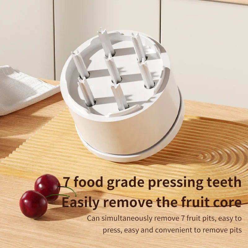 7-Hole Cherry & Jujube Pitter – Easy One-Press Pit Remover Fruit Pitter Tool Zpaxo
