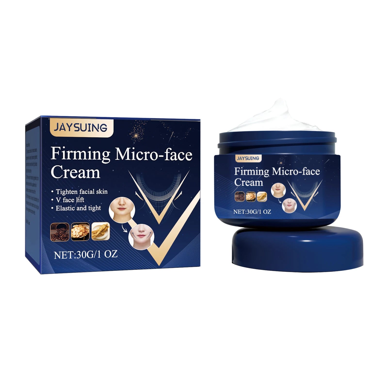 Jaysuing V-Shape Face Firming & Slimming Cream 30g Face Firming Cream Zpaxo 1Pcs